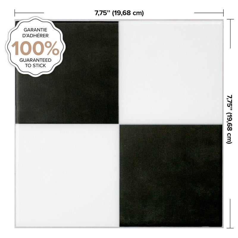 SMART TILES Peel and Stick Backsplash - 5 Sheets of 7,75'' x 7,75'' - 3D Adhesive Peel and Stick Tile Backsplash for Kitchen, Bathroom, Wall Tile, Checkered - Image 3